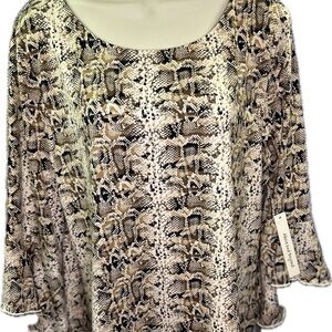 Above and beyond snake print tunic top with sleeve detail NWT size xl